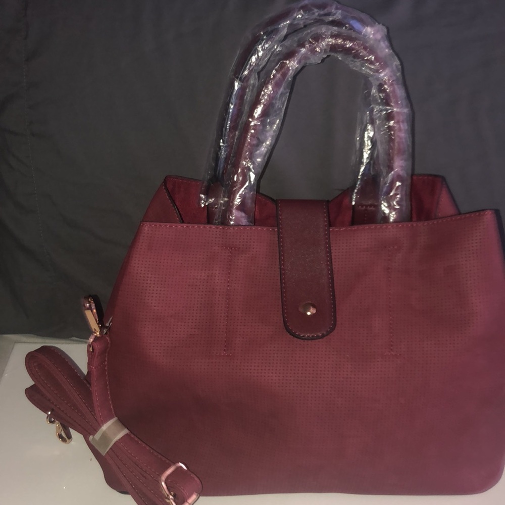 Main Street Market Canvas Burgundy Handbag